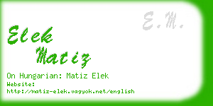 elek matiz business card